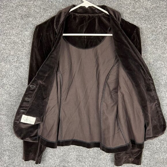 Vintage Sears‎ JR Bazaar Velvet Chocolate Brown Blazer SZ Small - Picture 3 of 9